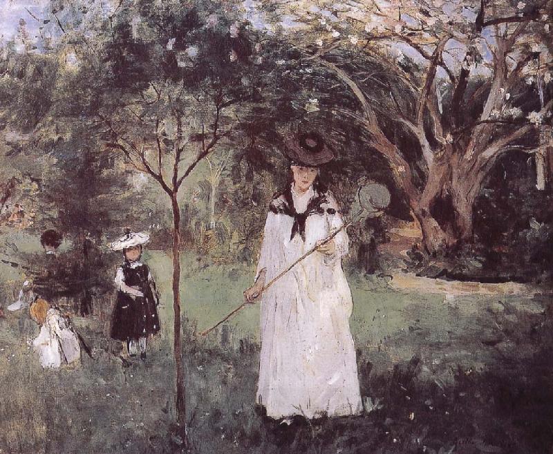 Berthe Morisot Catching the butterfly China oil painting art